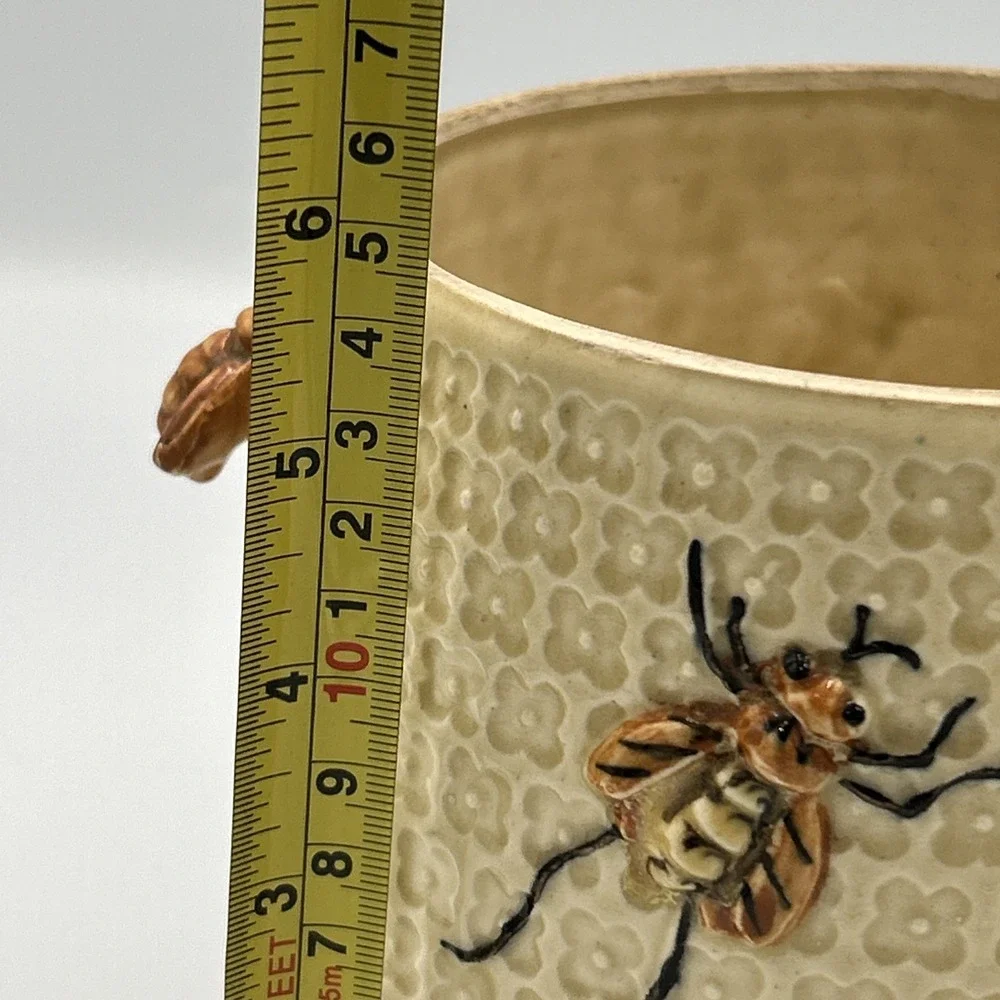 40's Queen Bee Cookie Jar Canister Flower Pot Japan‎ Cottagecore Farmhouse Decor